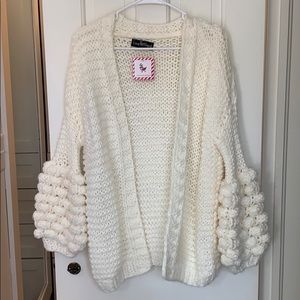 LIza Byrd Balloon Sleeve Cardigan Sweater